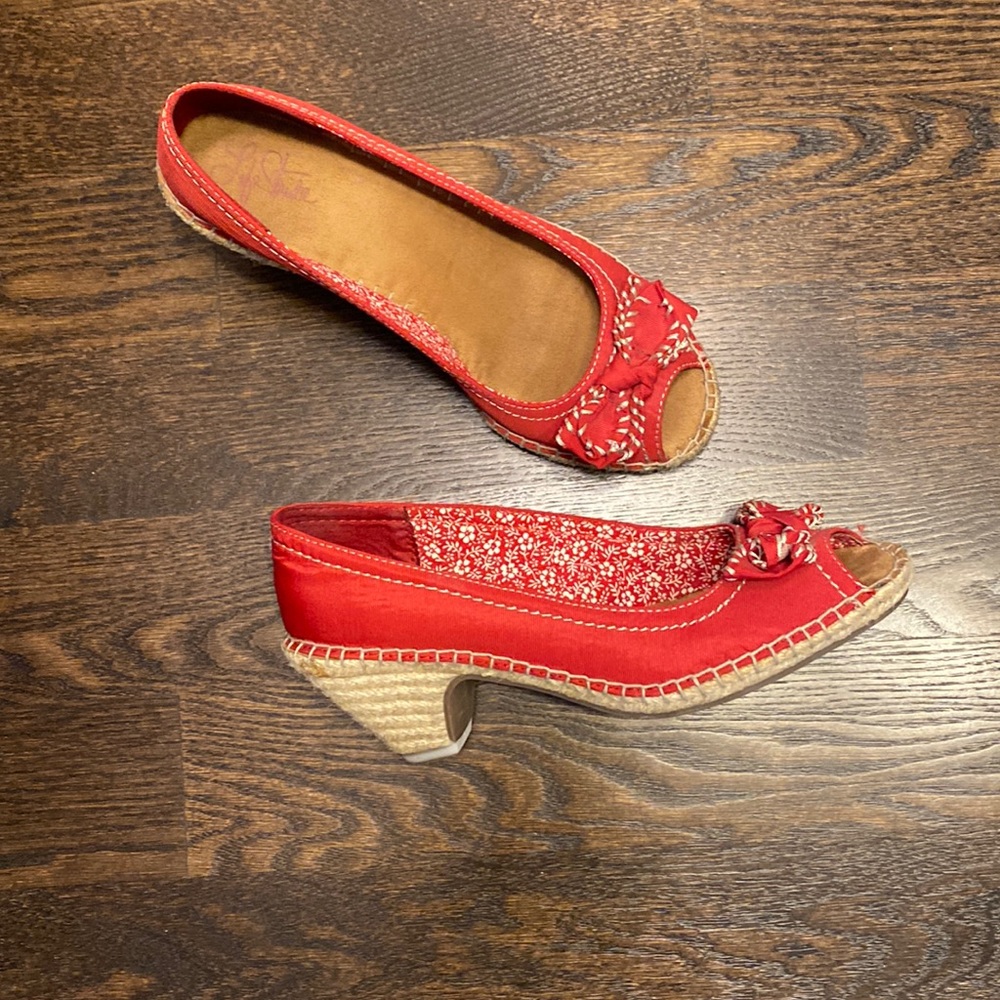 Adorable Red Espadrille Shoes